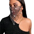 thumbnail image 1 of Cadena facial con diamantes de imitación brillante - Máscara facial de mascarada Joyería rave para Halloween, 1 of 6