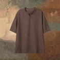 thumbnail image 2 of CONZONE Mens Linen T-Shirts Short Sleeve T Shirts for Men Crew Neck Solid Color Casual Summer Tee Tops, 2 of 4