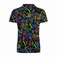 thumbnail image 4 of WhouRiu Boys Short Sleeve Polo Shirt Back To School Casual Cartoon Graphic Tennis Collar Shirts Kids Comfortable Soft Daily Polos,3-4 Years, 4 of 4