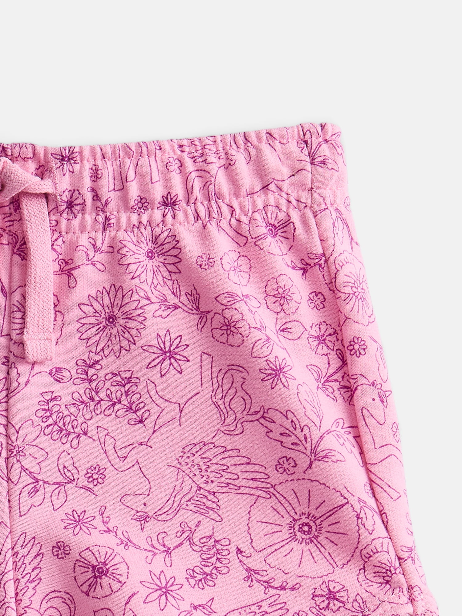 Wonder Nation Toddler Girls Dolphin Hem Printed Shorts, Sizes 18M-5T