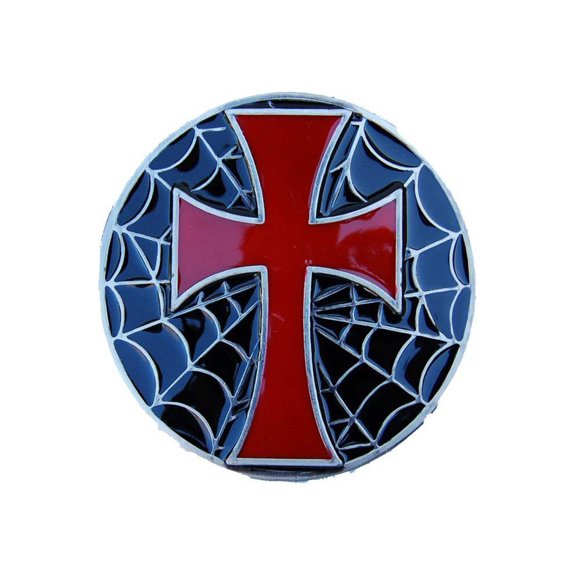 Gothic Cross Spider Web Embedded Belt Buckle