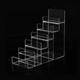 thumbnail image 1 of Acrílico Riser Display Shelf Bolso monedero Gafas Cosmetic Display Stand 6 Tiers 6 niveles Sharpla Estante de exhibición vertical, 1 of 8