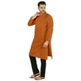 thumbnail image 3 of Atasi Indian Solid Kurta Pajama Set For MensÂ&nbsp;Mandarin Collar Casual Long-Wear Kurta, 3 of 7