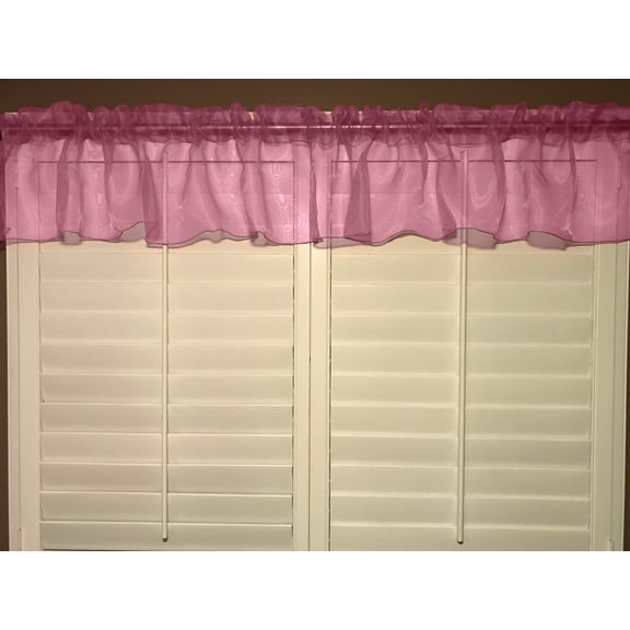 sheer organza window valance 58 wide dusty rose