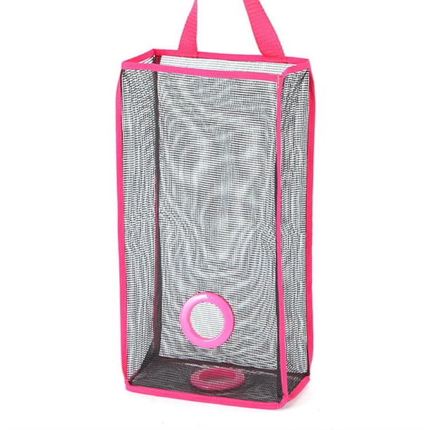Bolsa de almacenamiento de frutas y verduras de rejilla de gran capacidad para cocina roja, duradera, resistente al desgaste, bolsas ahorradoras de espacio por dentro y por fuera.