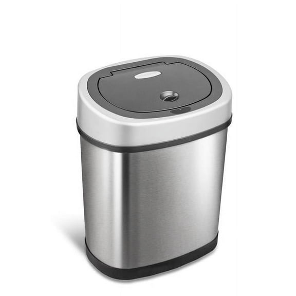 Ninestars DZT-12-9 3.2 gal Touchless Technology Trash Can, Silver & Black