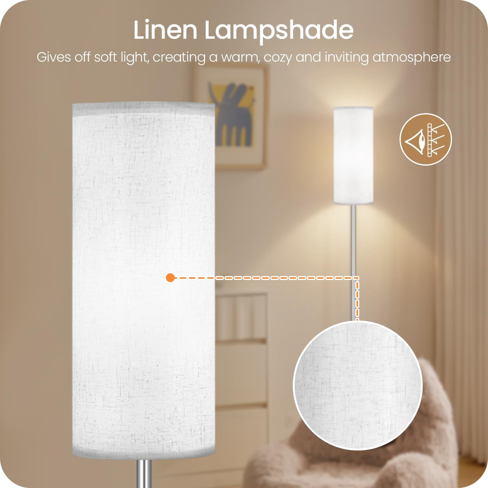 Dimmable Floor Lamps For Living Room With Remote And Foot  64.4" Modern Standing Tall Lamp Corner Office Bulb Included 3000k-6500k Sw06ld05w1