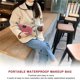 thumbnail image 4 of Waterproof nylon toilet bag for skin care products, simple suitcase, laundry, striped Jiaozi cosmetic bag red, 4 of 4