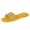 Yellow, variant on Slides Sandals Women Open Toe Rhinestone Multi Row Strips Flat Sandals Square Toe Glitzy Bling Slide Slip On Beach Slippers