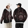 thumbnail image 6 of Fotbe Spider with Skull Men's Women's UPF 50+ Sun Protection Jacket Hooded Cooling Shirt with Pockets Hiking Outdoor Performance-Small, 6 of 9