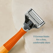 Harrys Shaving Razor for Men with 2 Razor Blade Refill Cartridges, Ember Orange