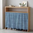 thumbnail image 5 of Vintage Hazy Blue Cabinet Dishwasher Hidden Curtains, Privacy Closet Door Curtain, Modern Farmhouse Textured Rustic Adhesive Dust Proof Under Sink Skirt for Bathroom Kitchen 35"x35", 5 of 8