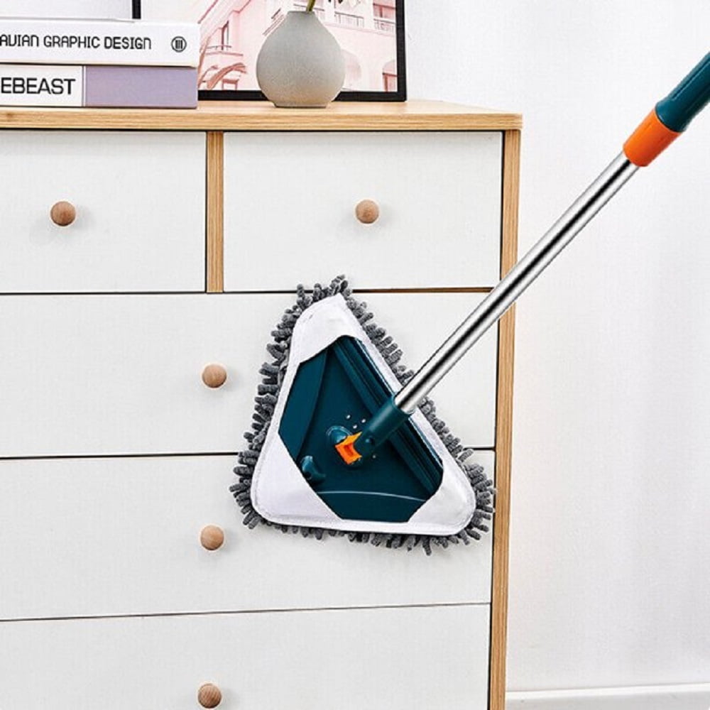 Hinzonek85" Wall Mop Wall Cleaner with Long Handle , 360 Rotating Microfiber Dust Mop Triangle Wet and Dry Dust Mop for Ceiling Window Washer, Cleaning Wall and Baseboard Duster