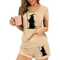 thumbnail image 4 of Censtreet Women's Pajama Sets Halloween Short Sleeve Pjs 2 Piece Top and Shorts Sleepwear Comfy Soft Lounge Sets S-XL, 4 of 7