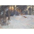 thumbnail image 2 of Ludwig Julius Christian Dettmann 18x14 Black Ornate Wood Framed Double Matted Museum Art Print Titled - Winter Woods (1906), 2 of 5