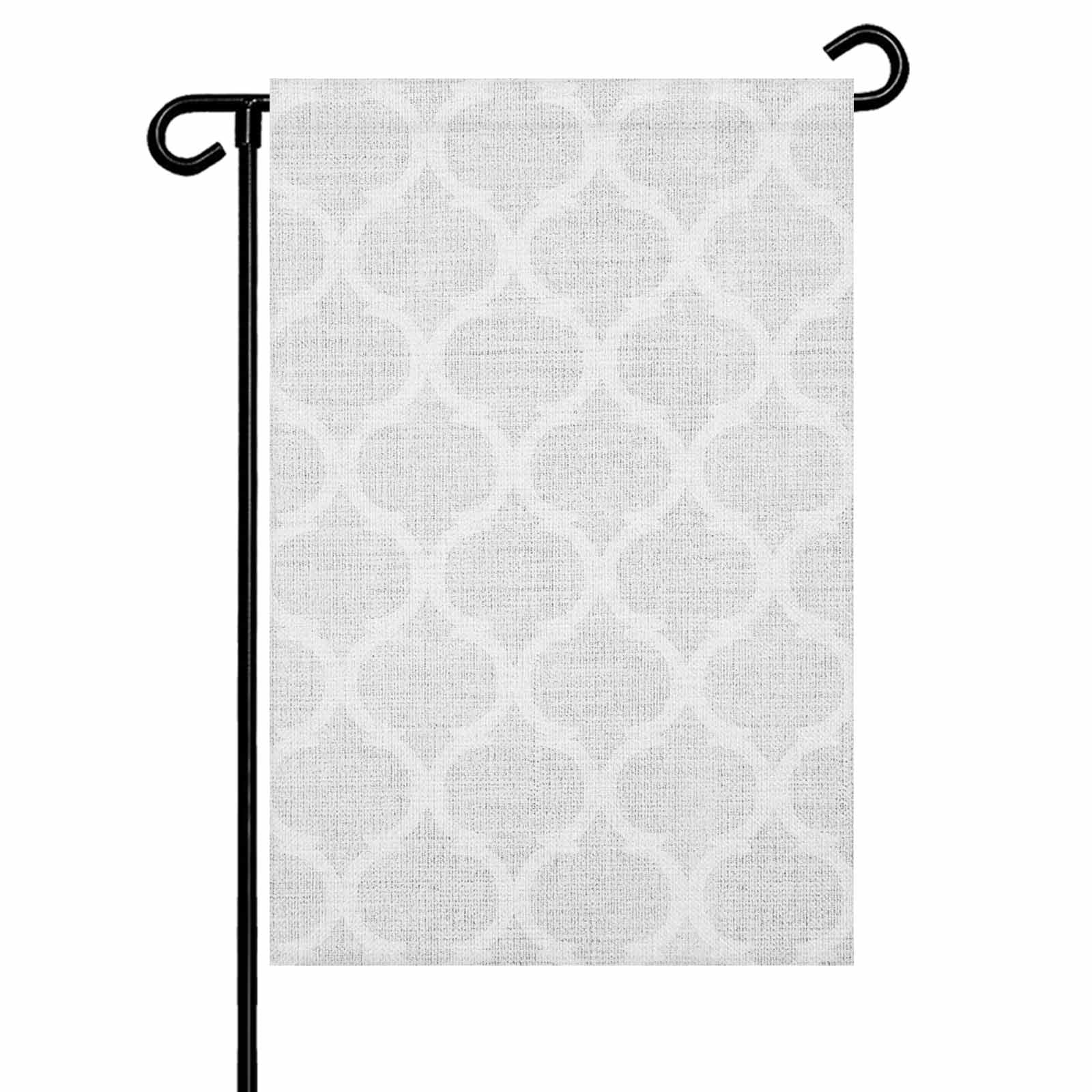 Light Grey Plaid Garden Flag 12x18 Inch Retro Country Moroccan National Geometrical Plaid Double Sided Small Decorative Garden Flags for Outside Outdoor Yard Porch Lawn Decoration