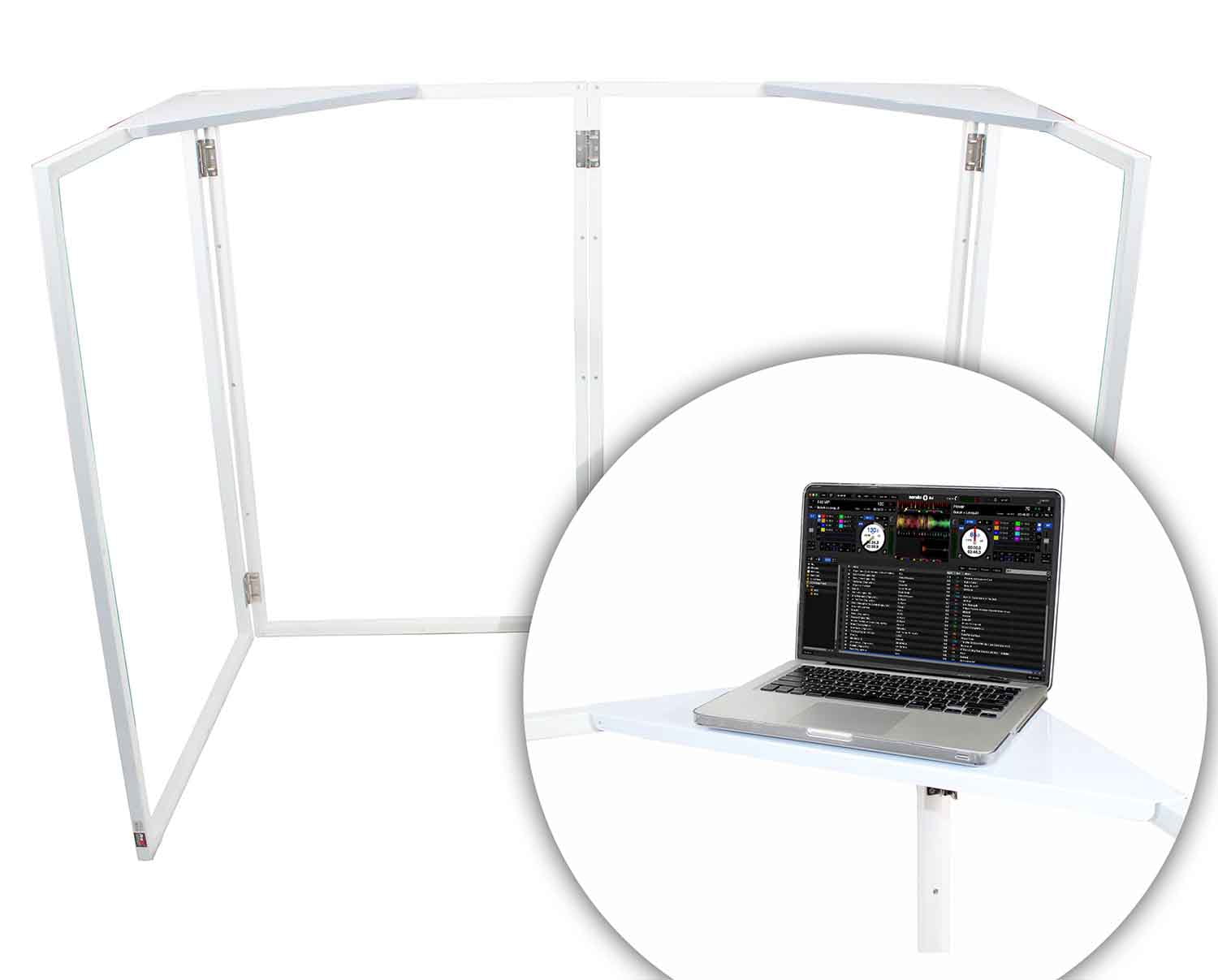 ProX XF-CSW X2, Set of 2 Aluminum Corner Shelves for DJ Facade - White