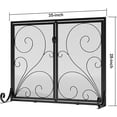 thumbnail image 2 of Fireplace Screen with Doors, Handcrafted Solid Steel, Heavy Duty Metal Mesh, Powder Coat Finish, Spark Guard, 2 of 8