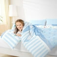 thumbnail image 4 of jejeloiu Girl Lovely Bowknot Full Size Comforter Sets,Cartoon Queen Crown Bedding Comforter Set,Blue Stripe Line Bedding Sets For Kids,Ultra Soft Home Decor Reversible,3 Pieces, 4 of 8