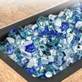 thumbnail image 3 of 20 lbs Reflective Fire Glass Rocks for Propane Fire Pit, 1/2-Inch Size, Cobalt Blue, Caribbean Blue, and Platinum Blend, 3 of 8