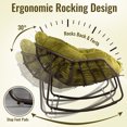 thumbnail image 3 of HONEY HOME Outdoor Papasan Rocking Chair, Oversized Indoor Rocking Chair with Cushion, Rattan Wicker Egg Chairs with Steel Frame, Porch Rocker Chairs Furniture for Garden Lawn Bedroom Living Room, 3 of 7