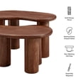 thumbnail image 2 of Pemberly Row Contemporary Mango Wood Nesting Coffee Table Set in Walnut, 2 of 10