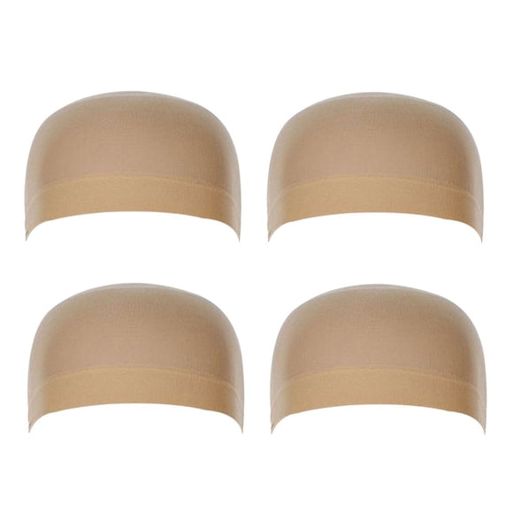 PinesC Wig Caps, Stocking Caps For Wigs Stretchy Wig Caps For Women Beige 4PCS 4 Pack Beige