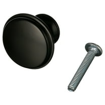Aldhurst 30 Pack 1.1 inch Round Cabinet Knob Matte Black Zinc (0.04 lb)