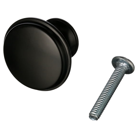 Aldhurst 30 Pack 1.1 inch Round Cabinet Knob Matte Black Zinc (0.04 lb)