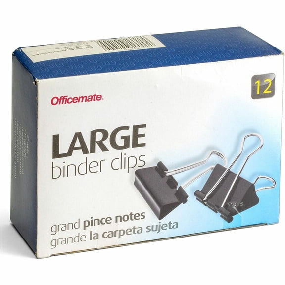 Officemate Binder Clips, Large, 2" Wide, 1" Capacity (99100)