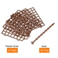thumbnail image 3 of Uxcell 11.8" x 11.8" Square ABS Plant Grid Flowerpot Soil Protector Cover, Brown 2 Pack, 3 of 5