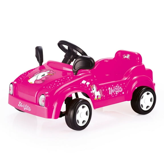 DOLU Pedal-Powered Unicorn Ride-On Car with Horn, Kids & Toddler Toy Vehicle for Ages 3