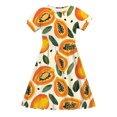 thumbnail image 4 of Avrntaa Girls Baggy Short Sleeve Dress Summer A-Line Maxi Dresses Graphic Print Flowy Sundress for 4-14Y, 4 of 8