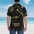 thumbnail image 7 of Trumpet Musical Notes Men'S 3d Print Casual Button Down Shirts, Novelty Hawaiian Short Sleeves 2xl, 7 of 7