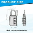 thumbnail image 2 of Uxcell Combination Lock, 4 Digit Padlock Combination Outdoor Waterproof Locker Lock for Gym Luggage Home Sports Hasp Storage Silver, 2 of 7