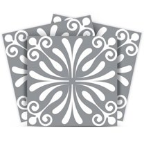 HomeRoots 390642 8 x 8 in. Gray & White Spire Peel & Stick Removable Tiles