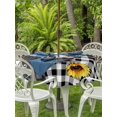 thumbnail image 3 of Outdoor Tablecloths with Umbrella Hole & Zipper, Sunflowers Cow Round Tablecloth 54 Inch, Farm Animal Black Buffalo Plaid Waterproof Table Cloth, Patio/Pool/Picnic Table Covers, 3 of 8