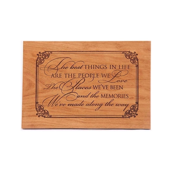 Engraved Memorial Wooden Wall Plaque - The Best Things In Life 8.5x6