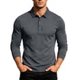 thumbnail image 3 of Workout Shirt Dqueduo Summer Men's Short-sleeved T-shirt Refreshing Breathable Loose-fitting Middle-aged Business Casual Color Top Shirt for Men Gray L, 3 of 8