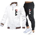 thumbnail image 2 of Conjunto para hombre, nueva ropa deportiva para primavera y otoño, conjunto de 2 piezas, traje deportivo, chaqueta + pantalón, chándal, ropa de moda masculina, chándal de marca, 2 of 4
