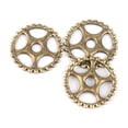 thumbnail image 3 of Colgantes de rueda dentada Steampunk vintage, 10 unidades de latón, 3 of 7