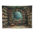 thumbnail image 5 of BCIIG Room Bookshelf Window Tapestry Wall Hanging Unique Style 40x60inch, 5 of 6