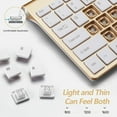 thumbnail image 7 of Wireless Keyboard and Mouse with LED Indicator, Not Glow Design, Not Disturb Anyone at Night, Waterproof, Intelligent Power Saving for Windows, Computer, Desktop, PC, Notebook, Laptop - Gold, 7 of 7