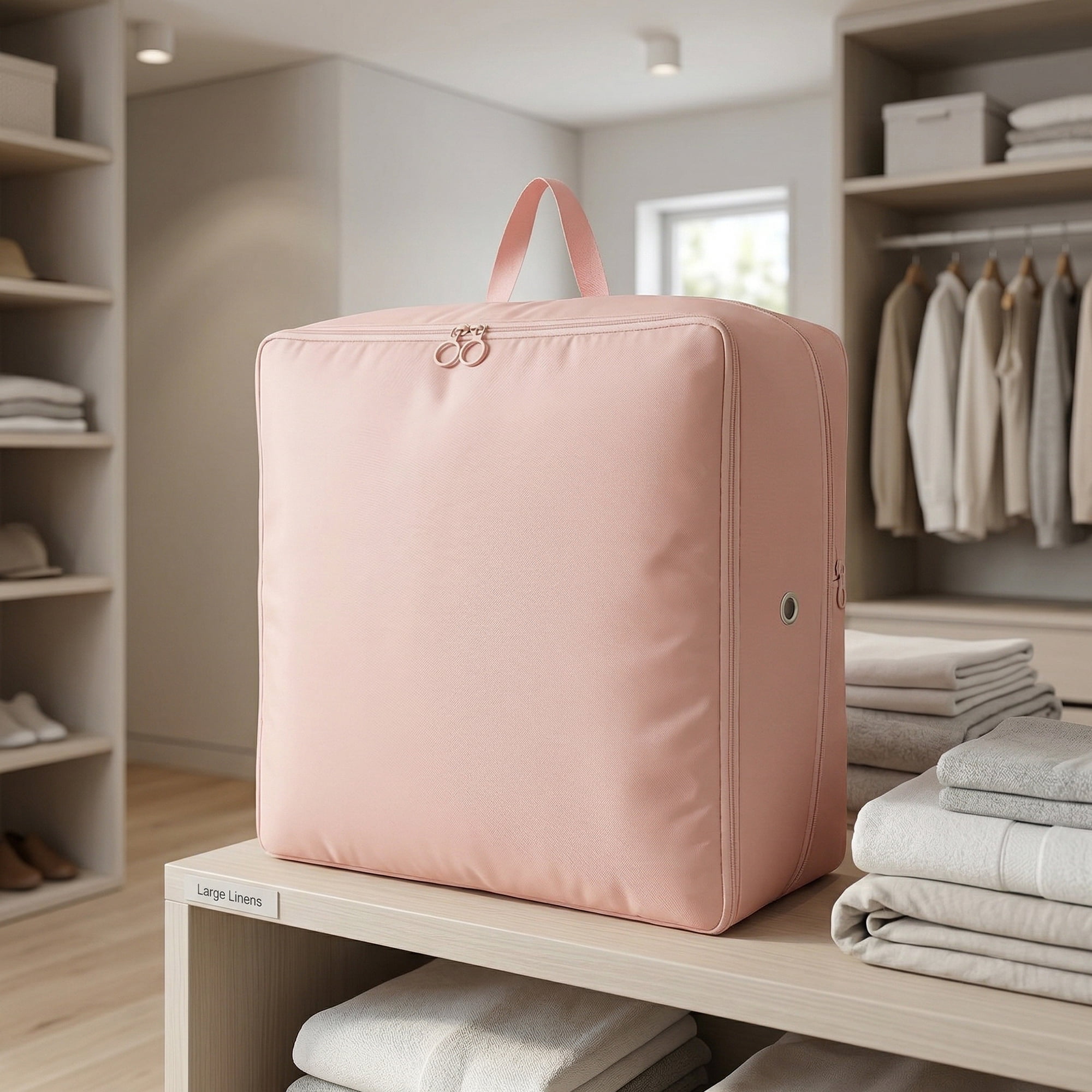 Unique Bargains Foldable Storage Bags Ideal for Organizing Bedroom Pink 21.3"x16.5"x23.6"