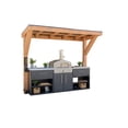 thumbnail image 2 of Backyard Discovery Timber Rock 10' Covered Outdoor Kitchen Cook Station, Steel Pizza Oven, 2 of 17