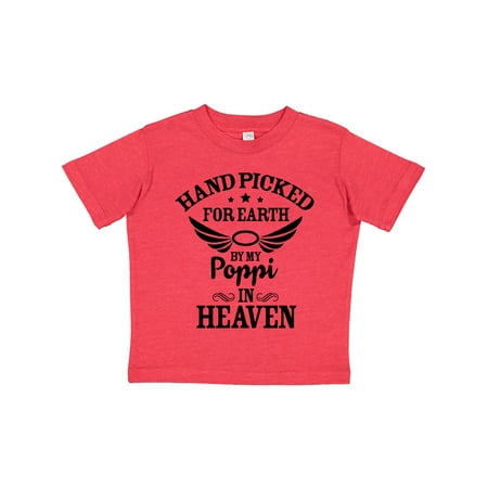 

Inktastic Handpicked for Earth By My Poppi in Heaven with Angel Wings Gift Toddler Boy or Toddler Girl T-Shirt