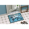 thumbnail image 2 of Carolines Treasures MW1171JMAT Shadow the Horse in blue Door Mat Indoor Rug or Outdoor Welcome Mat 24x36 Doormat  24H X, 2 of 4