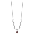 thumbnail image 3 of Auriga Fine Jewelry 925 Sterling Silver 8x6 mm Rh-plated With Garnet and White Topaz With Necklace for Women 18", 3 of 5