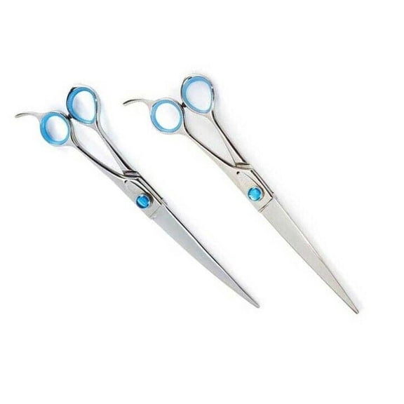 8.5" Super Gator Pro Grooming Shears Adjustable Scissors Pick Straight or Curved (Both Shears)