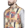 thumbnail image 4 of eloria Mens Kurta Pyjama Silk Dupion Kurta Churidar With Printed Cotton Blended Nehru jacket, 4 of 4